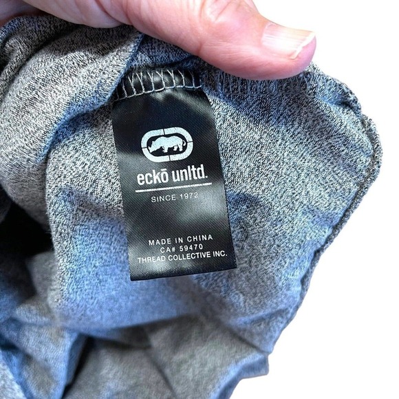 Vtg Ecko Unltd Y2K 90s Hoodie Hip Hop Streetwear Grunge Skater Gray Sz Medium - Picture 8 of 9